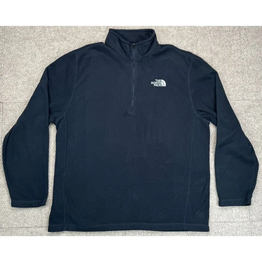 The North Face Men's 1/4 Zip Long‎ Sleeve Black Sweater Fleece Size XL
